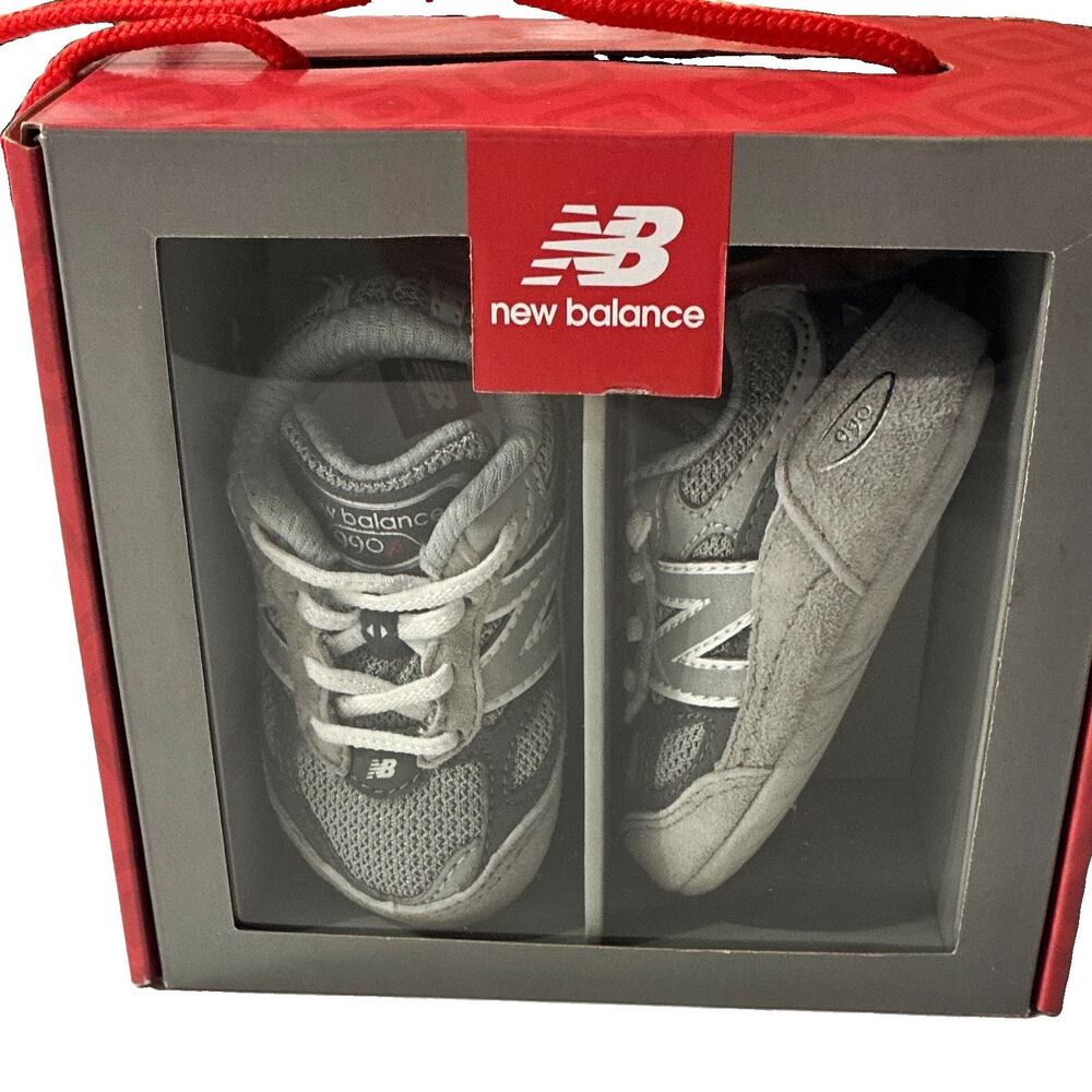 New Balance 990v6 Bungee Crib Infant Size 2 Grey Silver Baby Shoes NIB CC990GL6